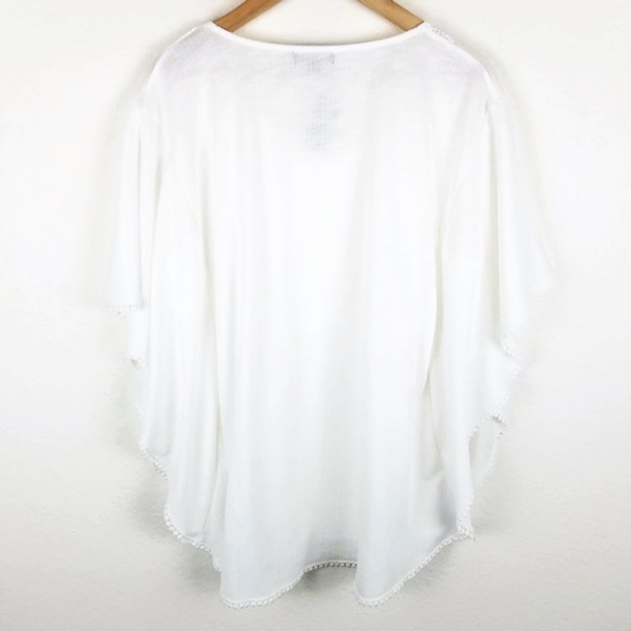 Lane Bryant Embroidered Eyelet Kimono Top 1287 - Picture 4 of 6